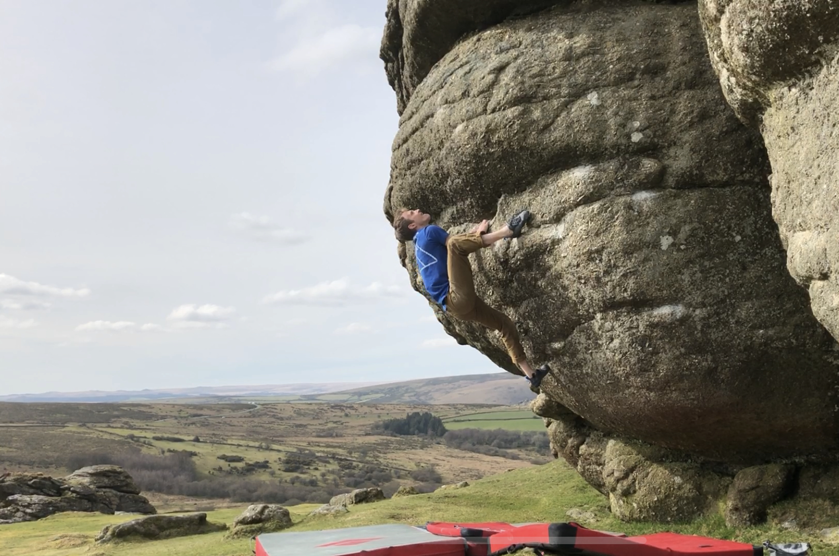 Jonny bouldering on Granite