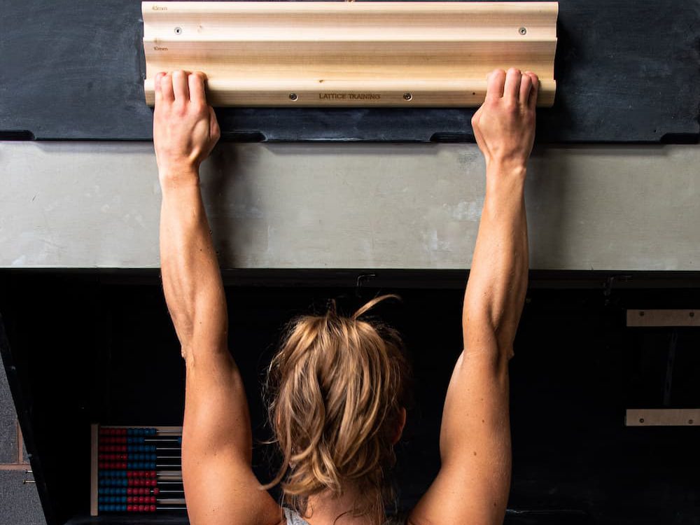 Maddy Cope doing a warm up on fingerboard