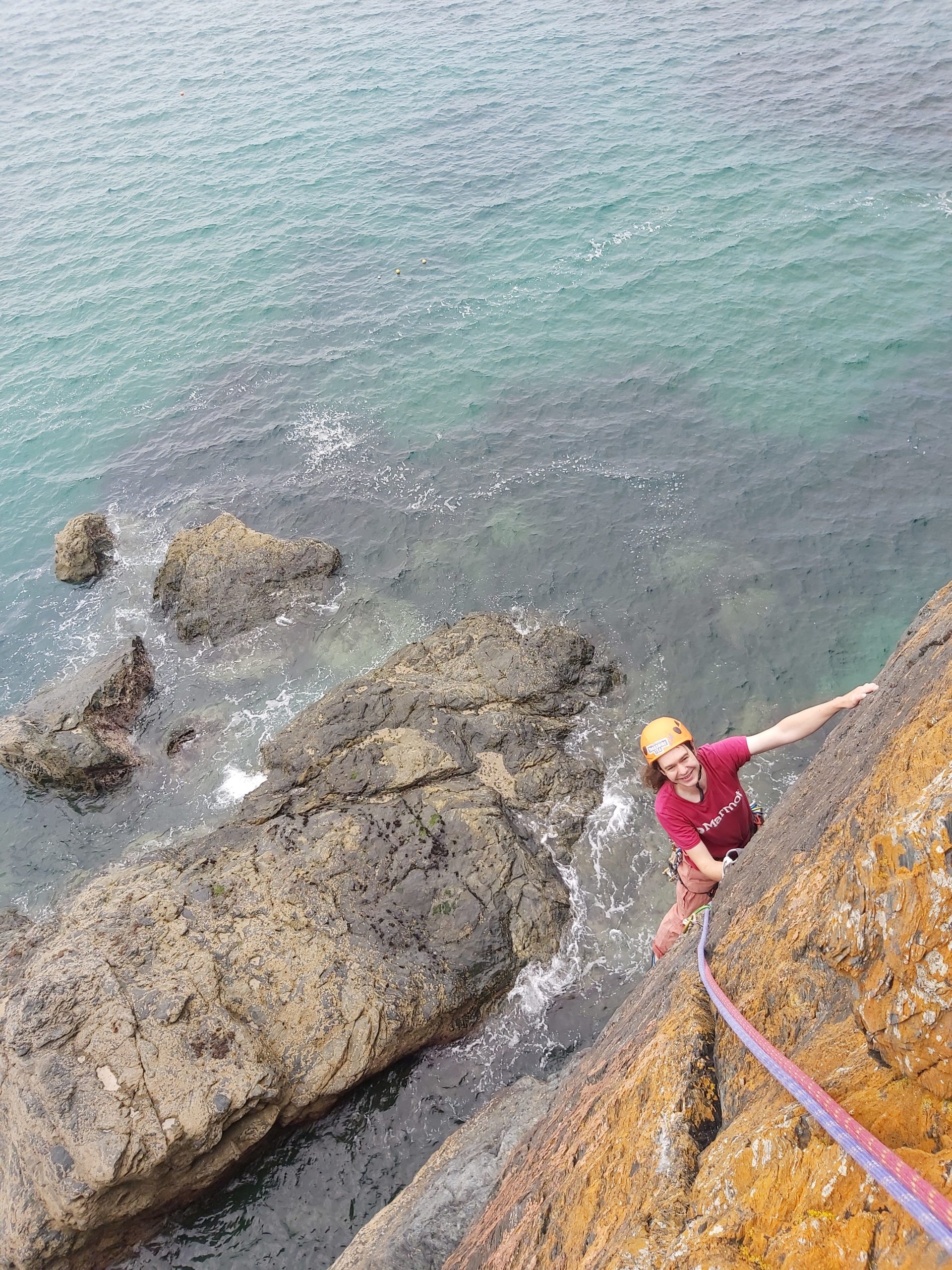 Jo Seconding a route in Cornwall