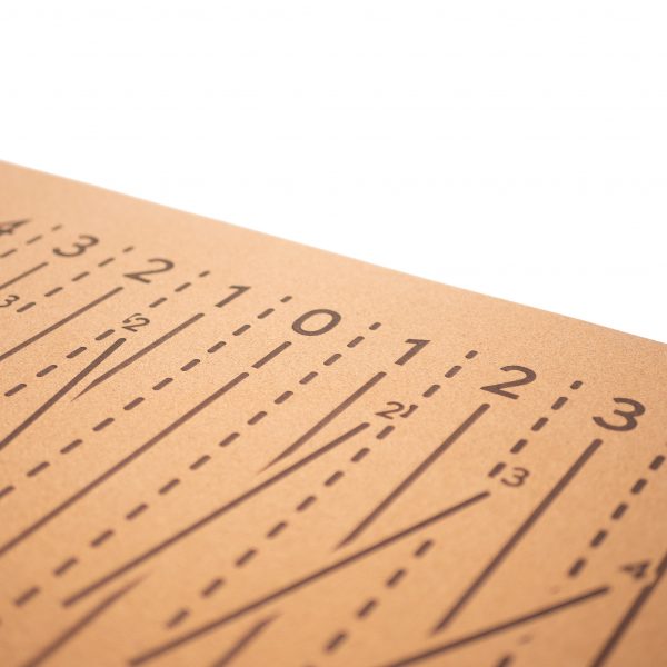 Flex Mat: a cork yoga mat, Linear Scale counting from the middle