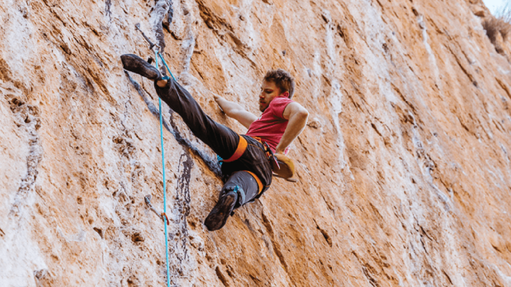 Climbers focusing on a lead climb