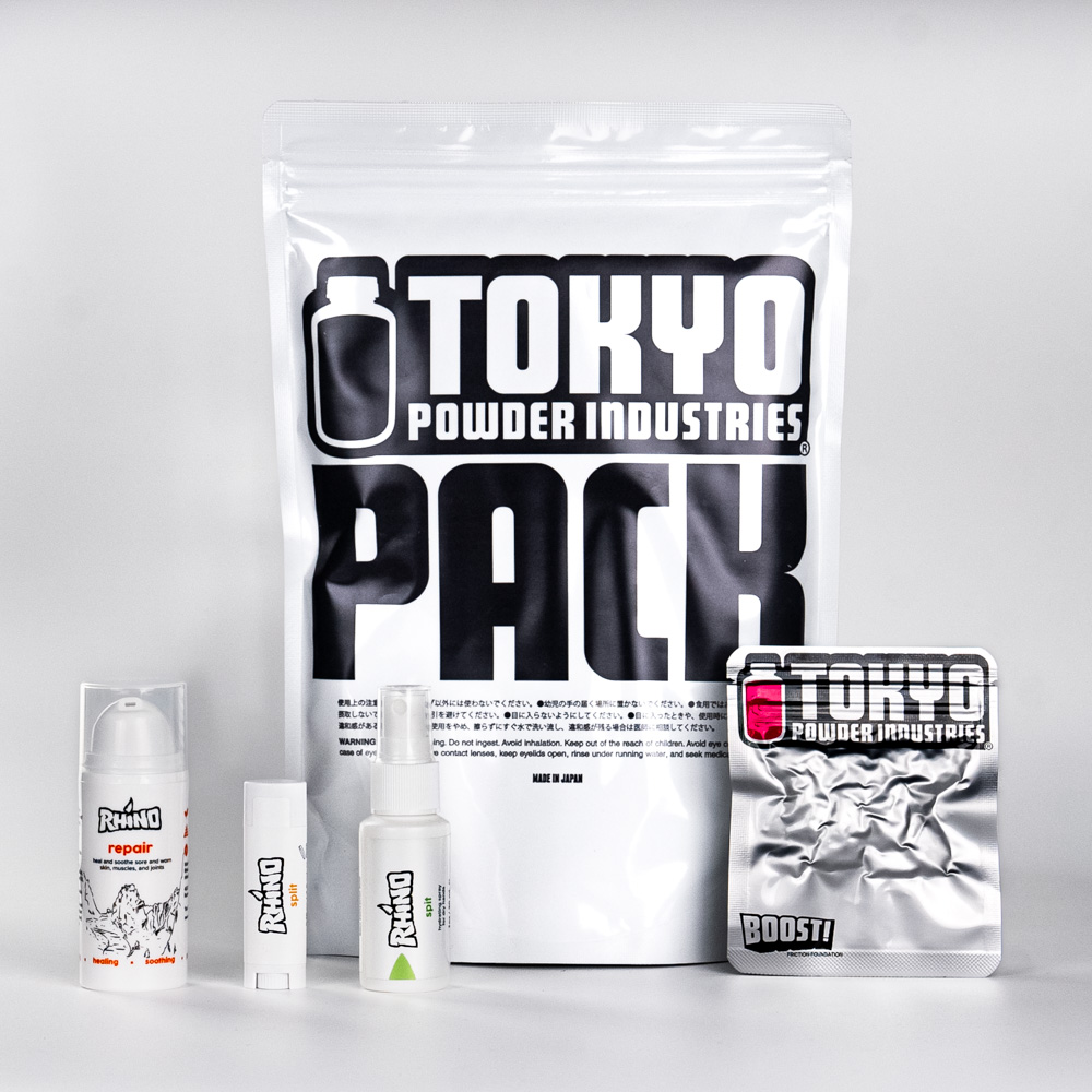 Dry Skin Bundle: Tokyo Powder PURE chalk, BOOST skin primer, Rhino Skin Repair, Split and Spit.