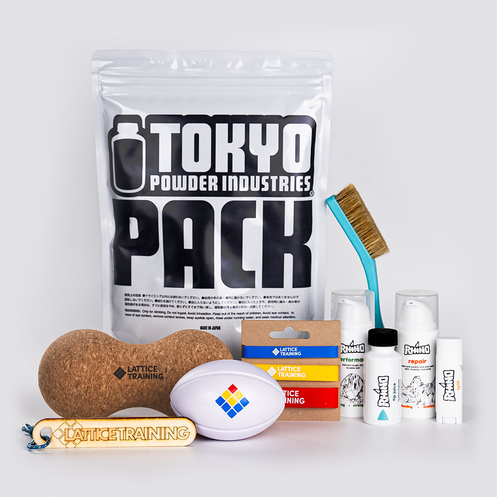 Complete Bundle: Tokyo Powder PURE, Lattice Training brush, foamie, Peanut Roller, Rhino Skin, Hand File and Extensor Bands
