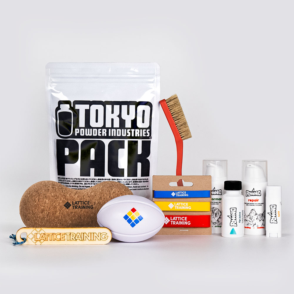 Complete Bundle: Tokyo Powder PURE, Lattice Training brush, foamie, Peanut Roller, Rhino Skin, Hand File and Extensor Bands