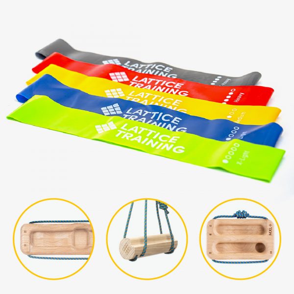 warm up bundle featuring resistance bands, mxedge lift, mxedge switch, and mini bar as options