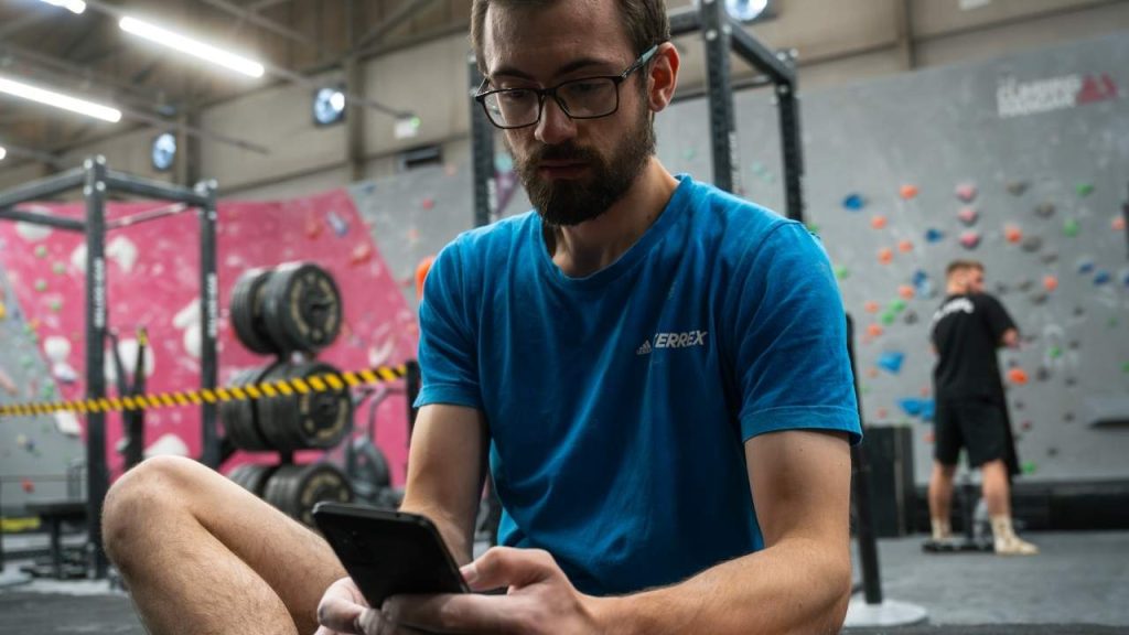 Lattice athlete Will Bosi, using the Lattice Training app.