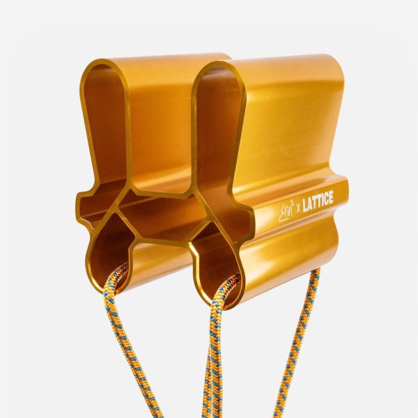 erin mcneice lattice gold quad block on a white background