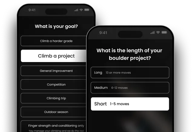Choosing a training goal in the Lattice app